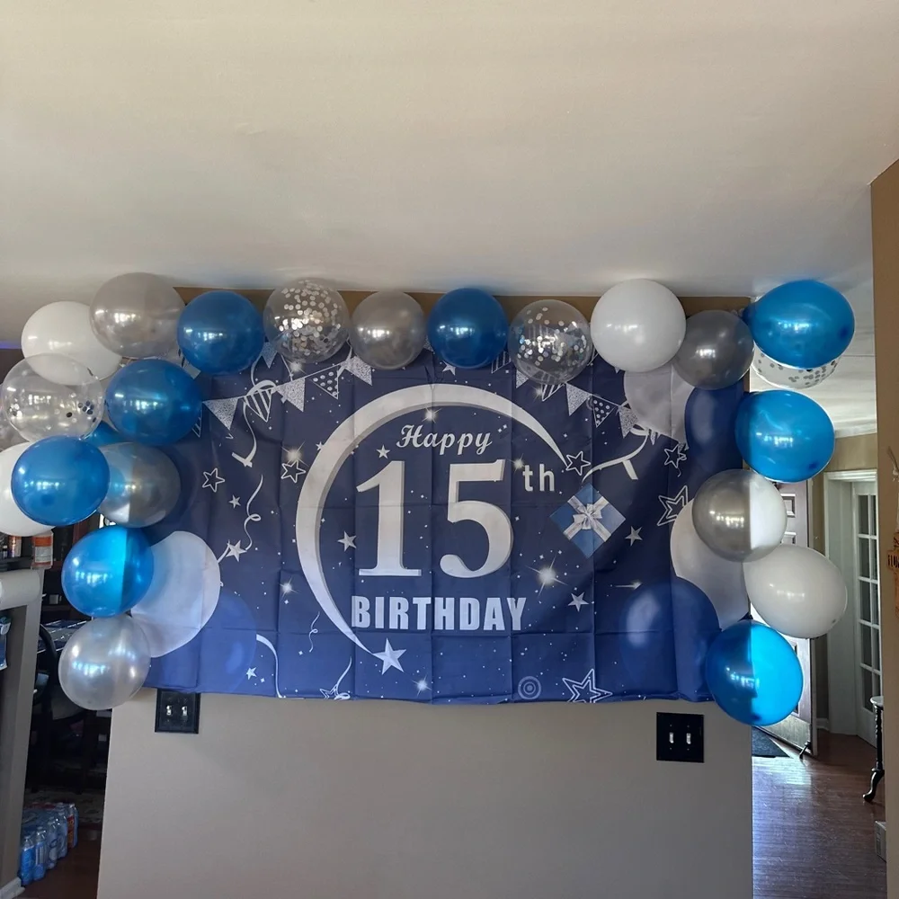 Happy 15th Birthday Party supplies. Used in great condition